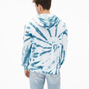 MARVEL Tie Dye Hoodie Sweatshirt Aeropostale White Blue Green Mens Large